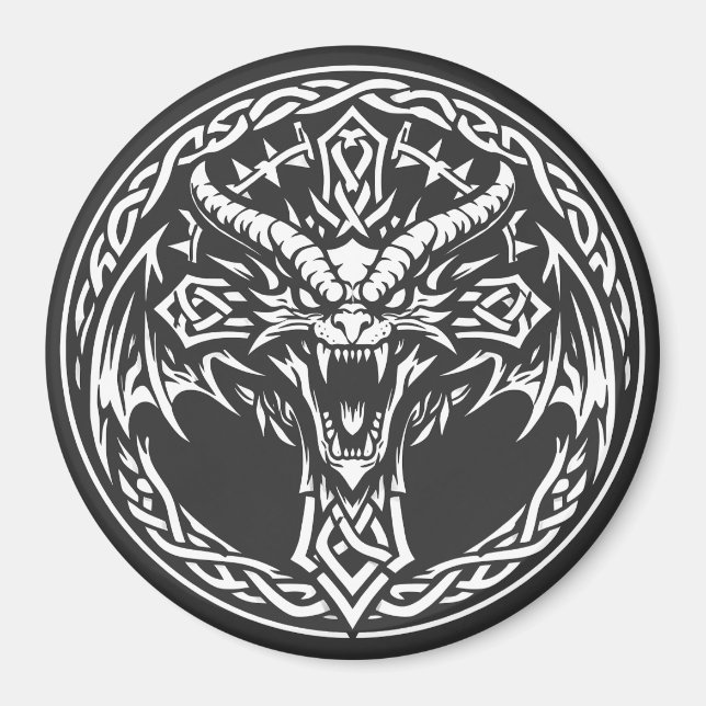 Íman Emblema de Dragão Celta por BurnsInHell (Frente)