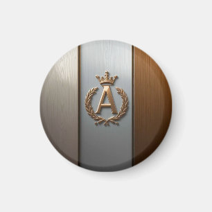 Íman Emblema de Monograma Dourado A
