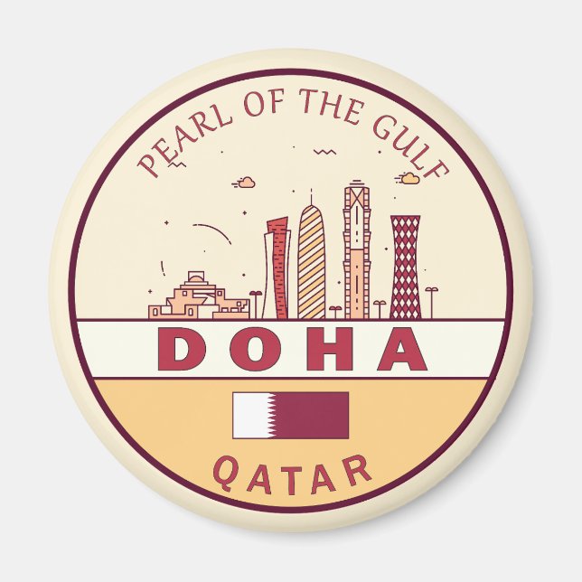 Íman Emblema de Skyline Cidade do Qatar de Doha (Frente)