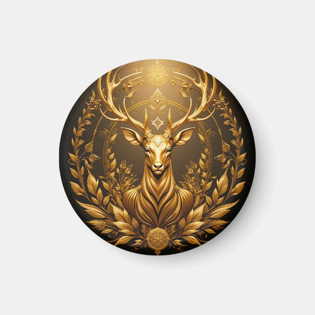 Íman Emblema de Veado Dourado (Frente)