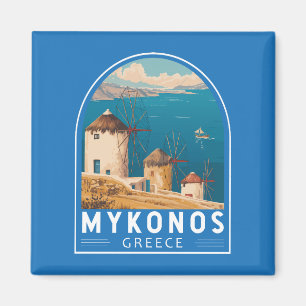 Íman Emblema de Viagem de Grécia do Mykonos