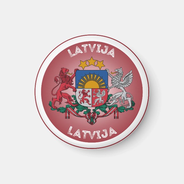 Íman Emblema do Patrimônio da Letônia (Frente)