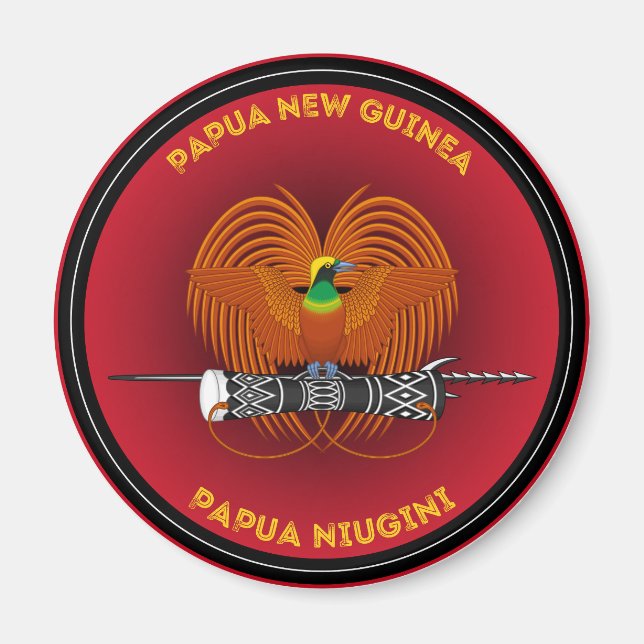 Íman Emblema do Patrimônio da Papua-Nova Guiné (Frente)