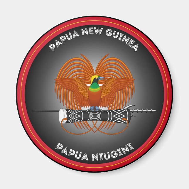 Íman Emblema do Patrimônio da Papua-Nova Guiné (Frente)