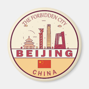 Íman Emblema do Skyline na Cidade de Beijing China