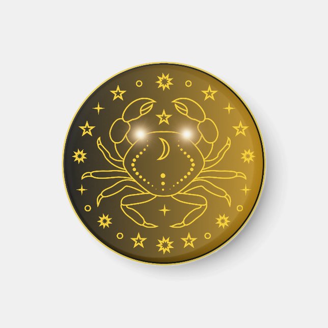 Íman Emblema do Zodíaco Câncer | Símbolo Celestial Mini (Frente)
