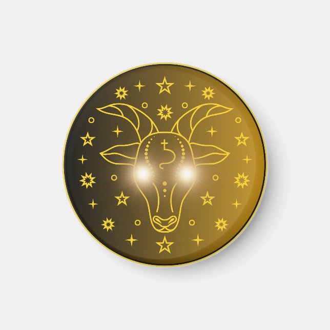 Íman Emblema do Zodíaco de Capricórnio | Símbolo Celest (Frente)