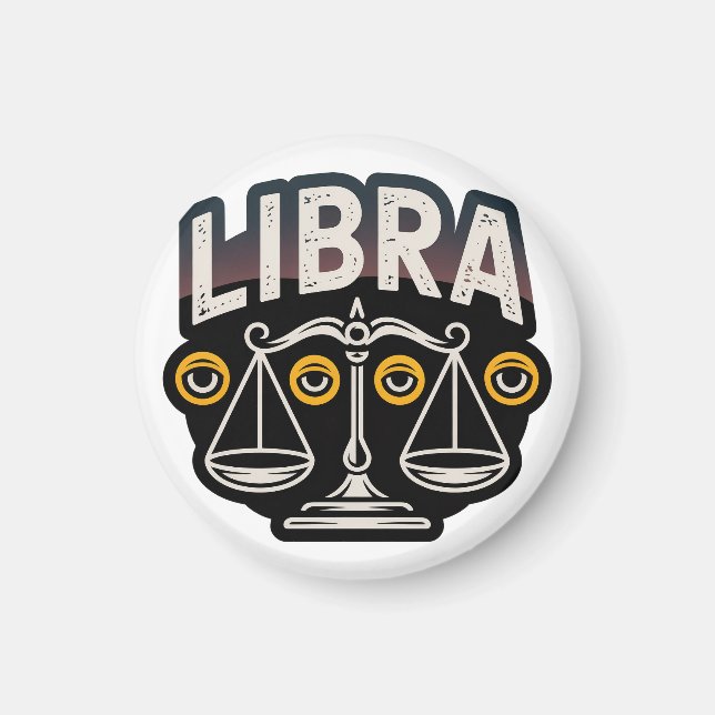 Íman Emblema do Zodíaco de Libra Místico (Frente)