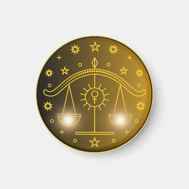 Íman Emblema do Zodíaco de Libra | Símbolo Celestial Mi (Frente)