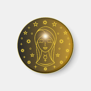Íman Emblema do Zodíaco de Virgem Símbolo Celestial M