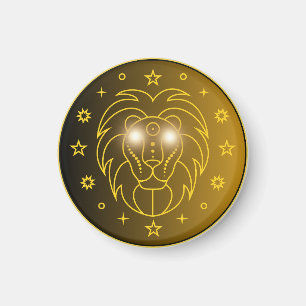 Íman Emblema do Zodíaco Leão Símbolo Celestial Minima