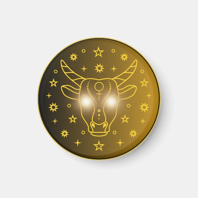 Íman Emblema do Zodíaco Touro | Símbolo Celestial Minim (Frente)