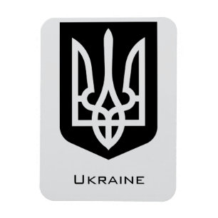 Íman Emblema Gráfico Contemporâneo Tryzub da Ucrânia