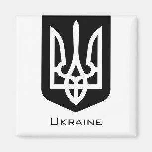 Íman Emblema Gráfico Contemporâneo Tryzub da Ucrânia