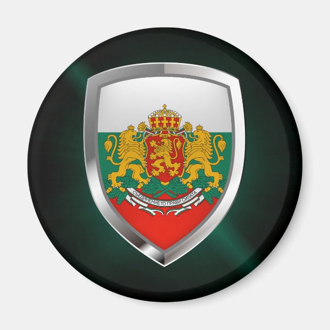 Íman Emblema Metálico da Bulgária (Frente)
