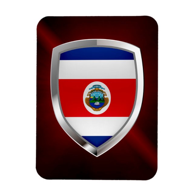 Íman Emblema Metálico da Costa Rica (Vertical)
