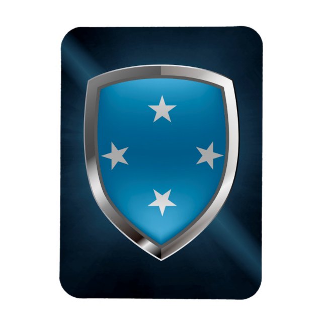 Íman Emblema Metálico da Micronésia (Vertical)