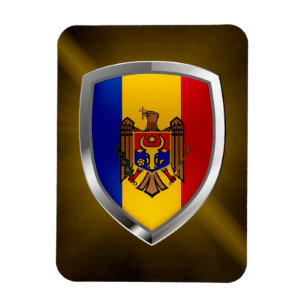 Íman Emblema Metálico da Moldávia