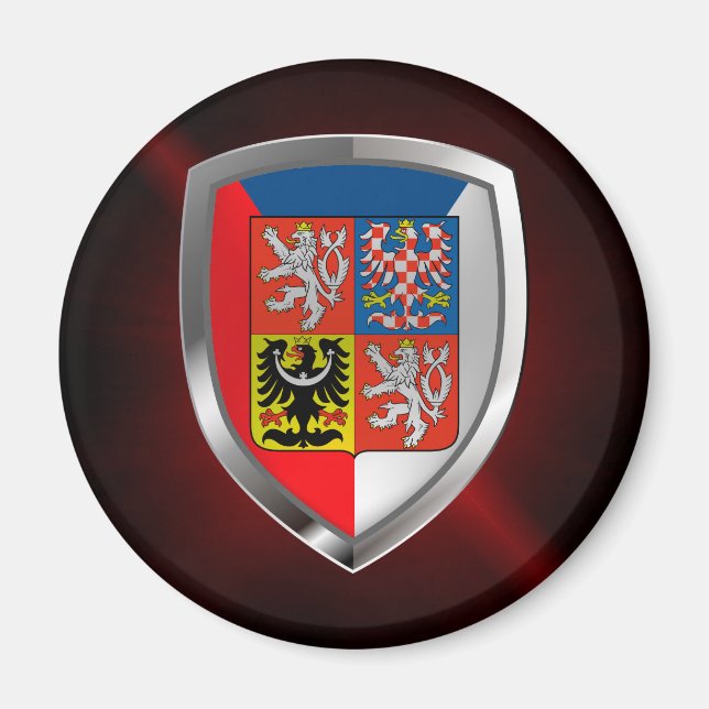 Íman Emblema Metálico da República Checa (Frente)