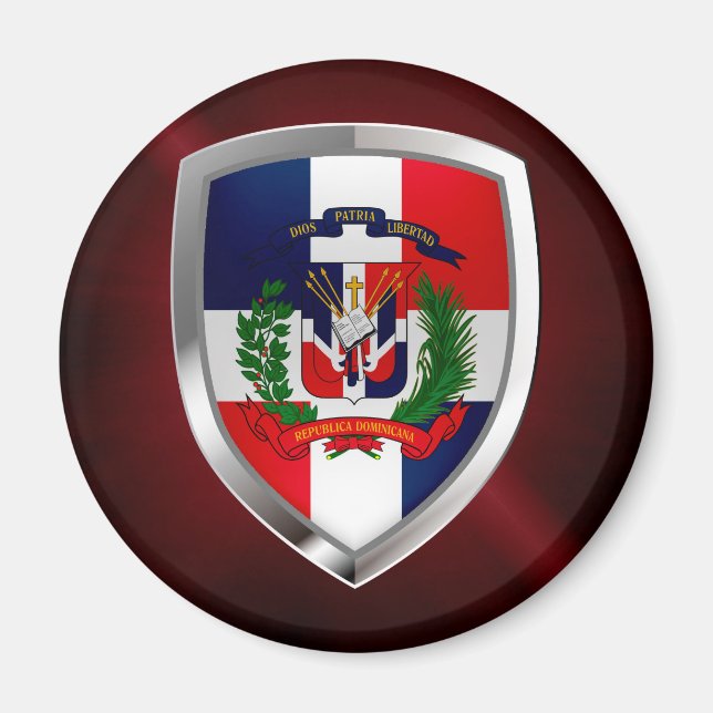 Íman Emblema Metálico da República Dominicana (Frente)