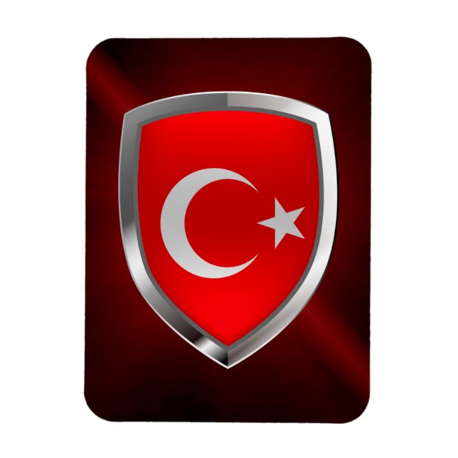 Íman Emblema Metálico da Turquia (Vertical)