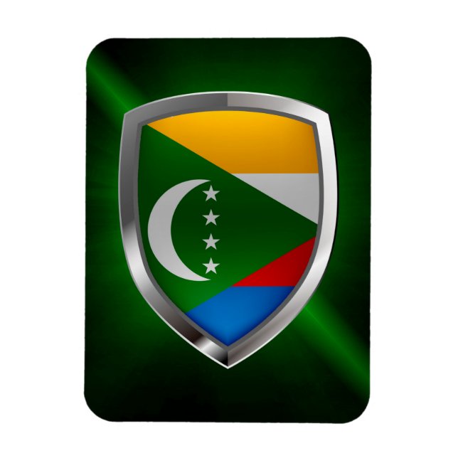 Íman Emblema Metálico das Comores (Vertical)