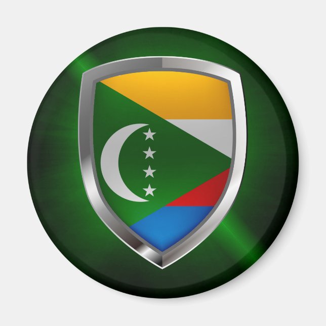 Íman Emblema Metálico das Comores (Frente)