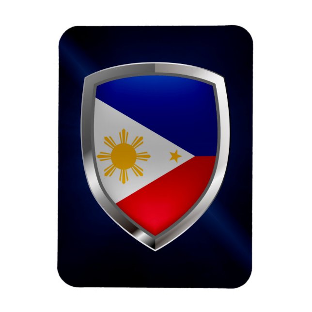 Íman Emblema Metálico das Filipinas (Vertical)