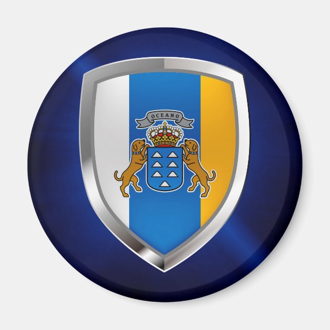 Íman Emblema Metálico das Ilhas Canárias (Frente)