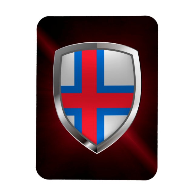 Íman Emblema Metálico das Ilhas Faroé (Vertical)