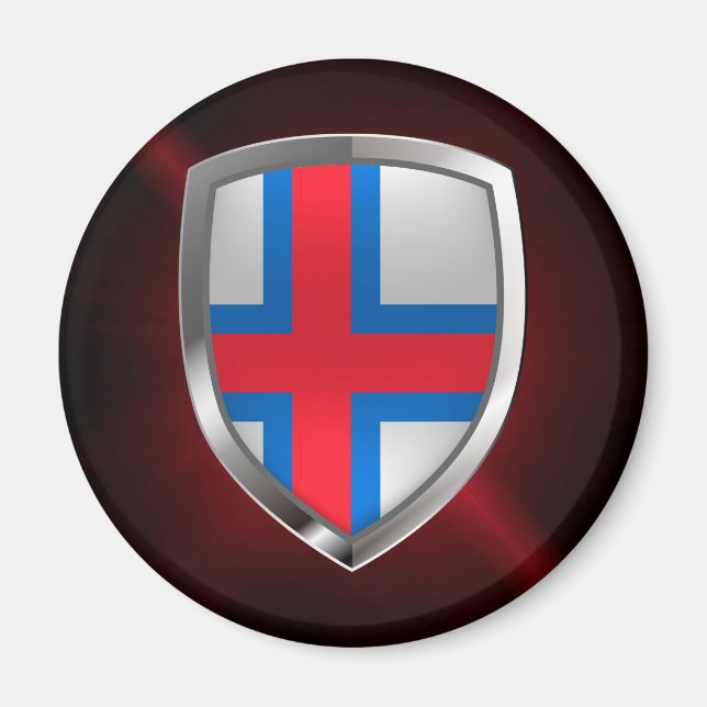 Íman Emblema Metálico das Ilhas Faroé (Frente)