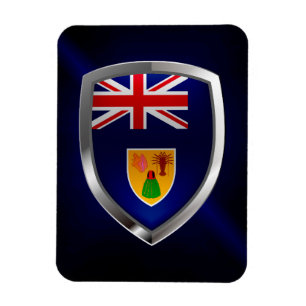 Íman Emblema Metálico das Ilhas Turcas e Caicos