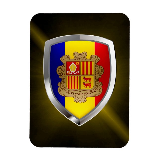 Íman Emblema Metálico de Andorra (Vertical)