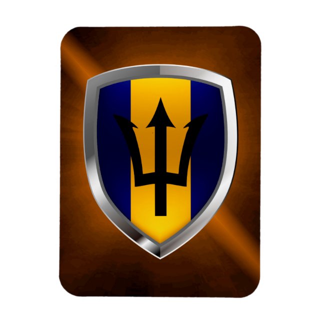 Íman Emblema Metálico de Barbados (Vertical)