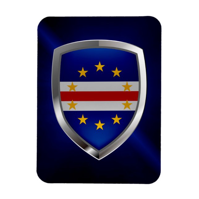 Íman Emblema Metálico de Cabo Verde (Vertical)