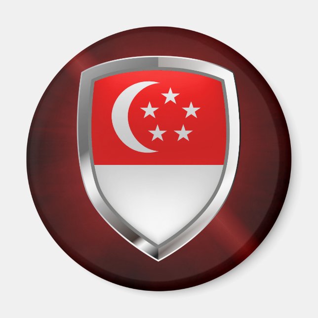 Íman Emblema Metálico de Cingapura (Frente)