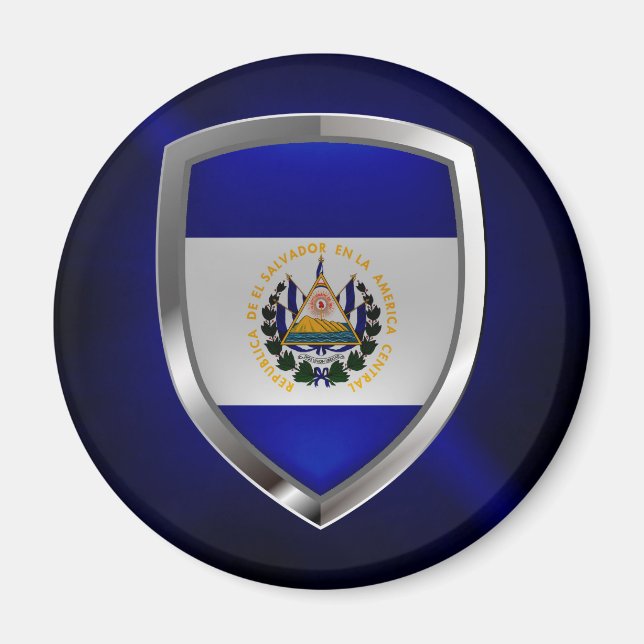 Íman Emblema metálico de El Salvador (Frente)