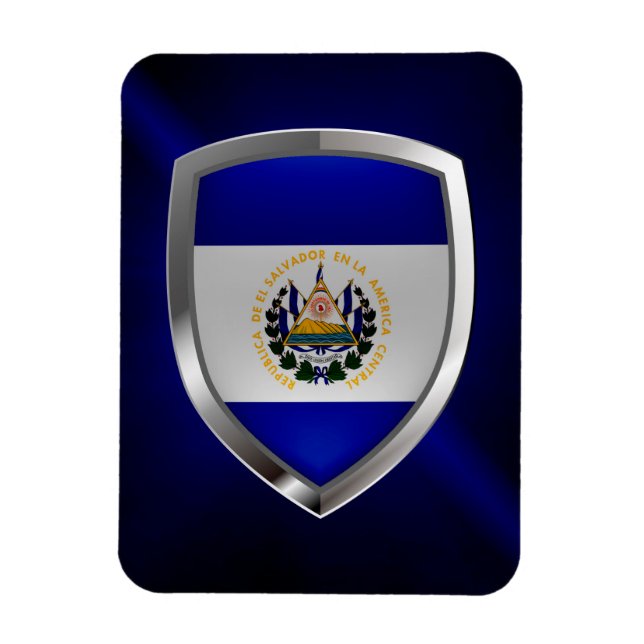 Íman Emblema metálico de El Salvador (Vertical)