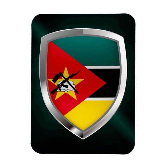 Íman Emblema Metálico de Moçambique (Vertical)
