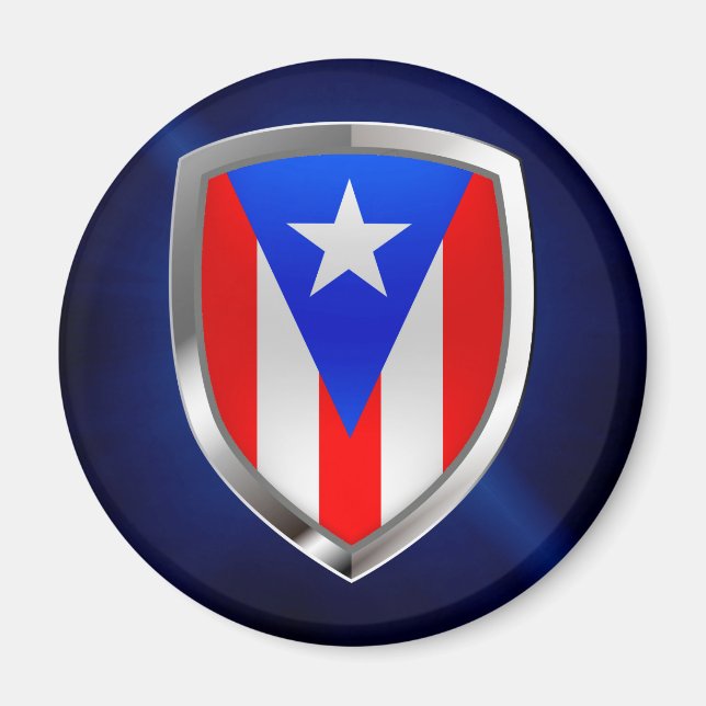 Íman Emblema Metálico de Porto Rico (Frente)
