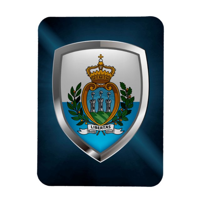 Íman Emblema Metálico de São Marino (Vertical)