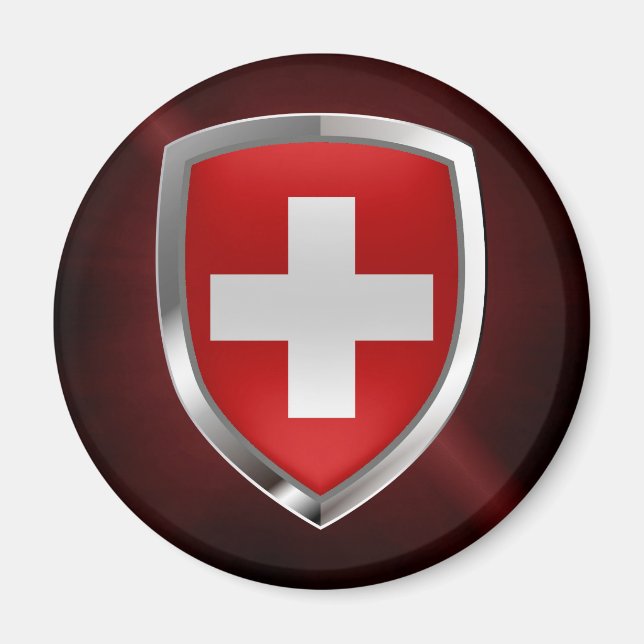 Íman Emblema Metálico de suiça (Frente)