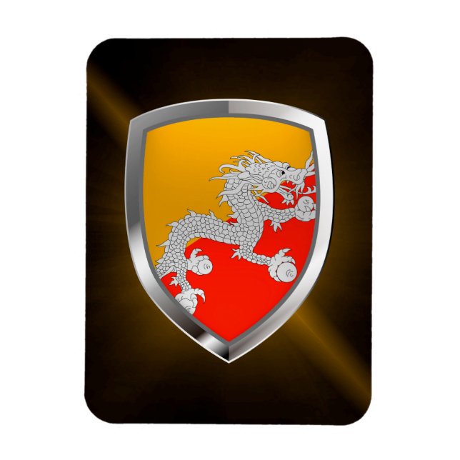 Íman Emblema Metálico do Butão (Vertical)