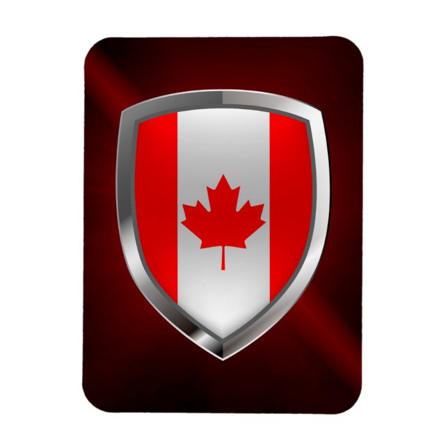 Íman Emblema Metálico do Canadá (Vertical)