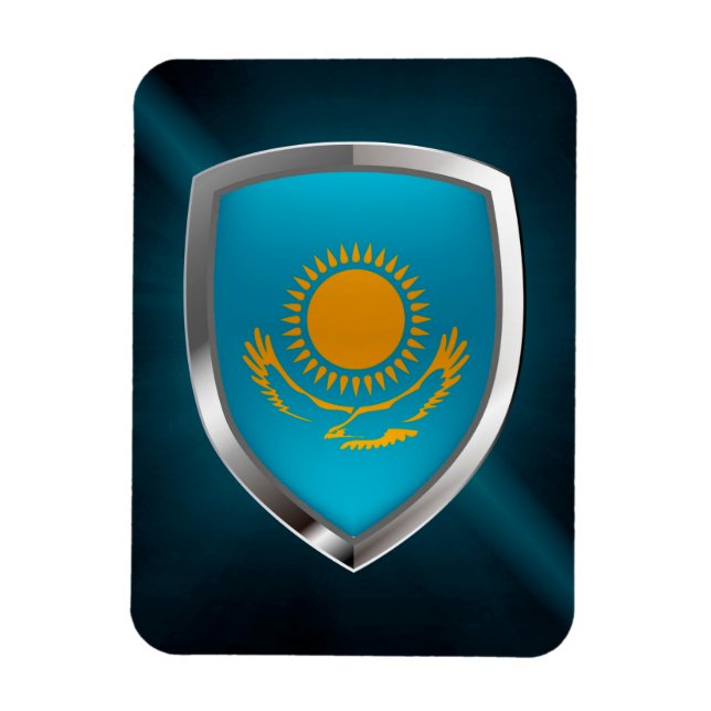 Íman Emblema Metálico do Cazaquistão (Vertical)