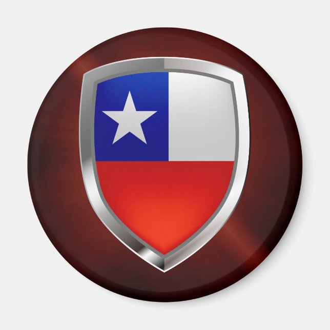 Íman Emblema Metálico do Chile (Frente)