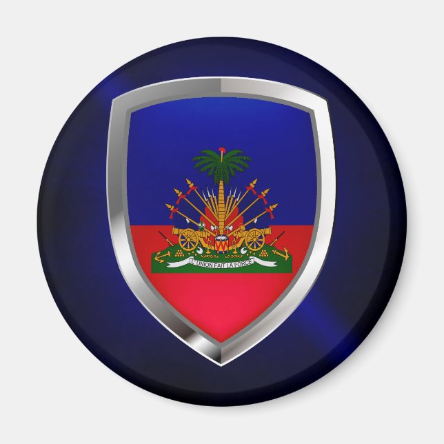 Íman Emblema Metálico do Haiti (Frente)