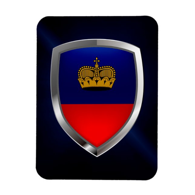Íman Emblema Metálico do Liechtenstein (Vertical)