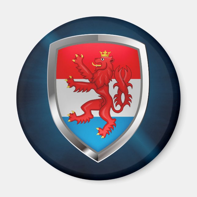 Íman Emblema Metálico do Luxemburgo (Frente)