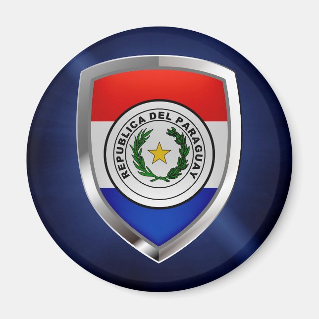 Íman Emblema Metálico do Paraguai (Frente)